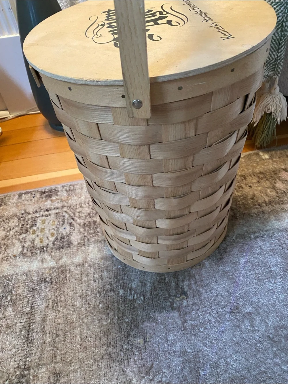 Ancient Age Kentucky Straight Bourbon Whiskey Woven Wooden Splint Basket Cooler